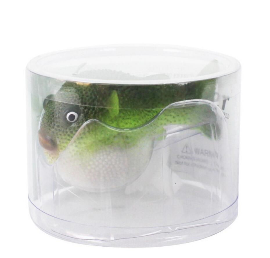 1PCS Fish Tank Aquarium Artificial Puffer Fishpond Artificial Pufferfish Aquarium Decoration Glowing Effect Fish: green