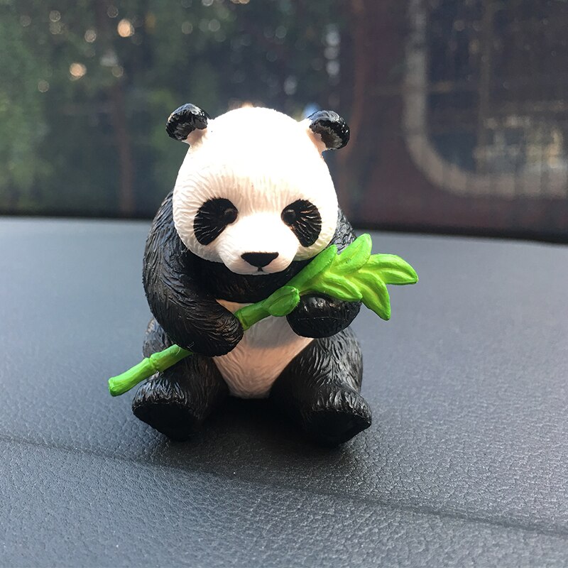 Sød panda bil ornamenter dekoration panda dukke model mini panda dukke bil midterkonsol dekoration bil tilbehør interiør: Blå