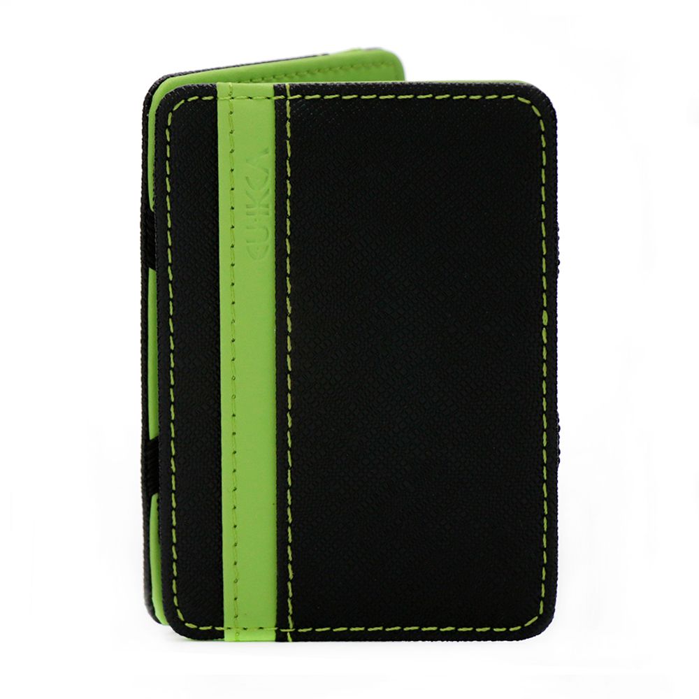 Credit Card Holder Business ID Card Unisex Magic Wallet Slim Light Flip BiFold Leather Purse: Green