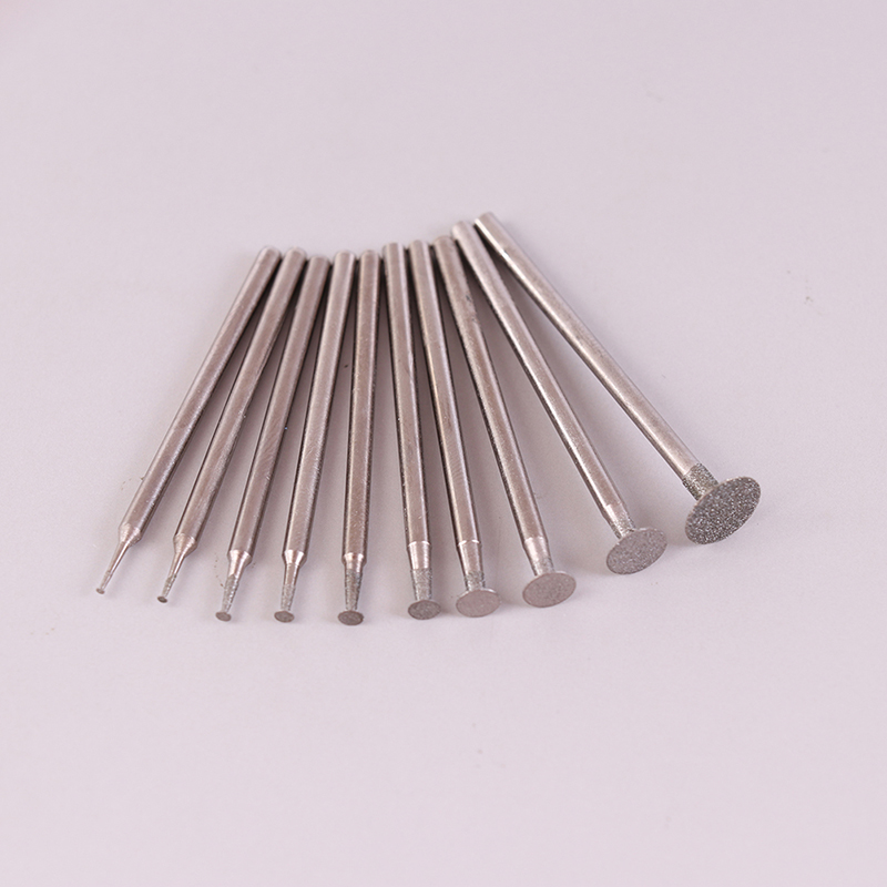 10 Stuks Dremel Accesories 2.35Mm Schacht Diamant Gemonteerd Punt Slijpen Hoofd Jade Carving Polijsten Gravure Tools: Default Title