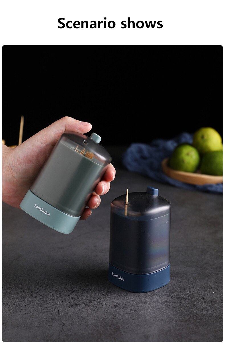 Home Furnishings Transparent Wheat Straw Pressed Automatic Toothpick Holder Square Toothpick Box Household Storage Container