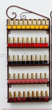 Multi-Lagen Opslag Muur Manicure Cosmetica Display Stand Moderne Metalen Nagellak Organizer Opslag Rack Plank Voor Muur: brown left side
