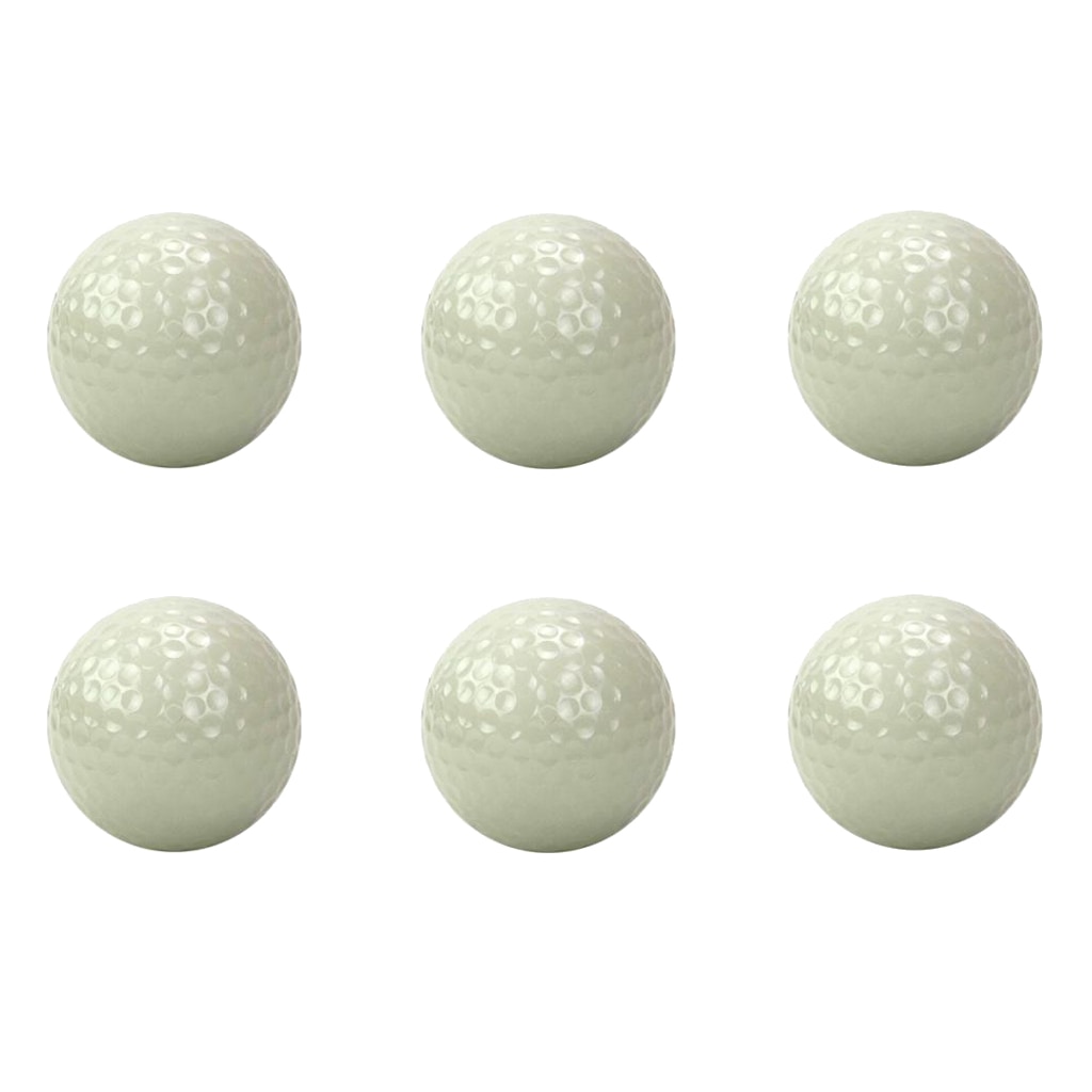 6 stk natgolf selvlysende golfbolde fluorescerende langtidsholdbart stærkt sollys glød golfkølle tilbehør