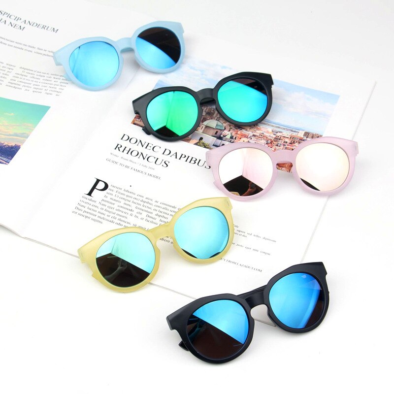 Crianças meninos meninas crianças óculos de sol máscaras lentes brilhantes uv400 proteção bebê ao ar livre colorido espelho reflexivo óculos de sol