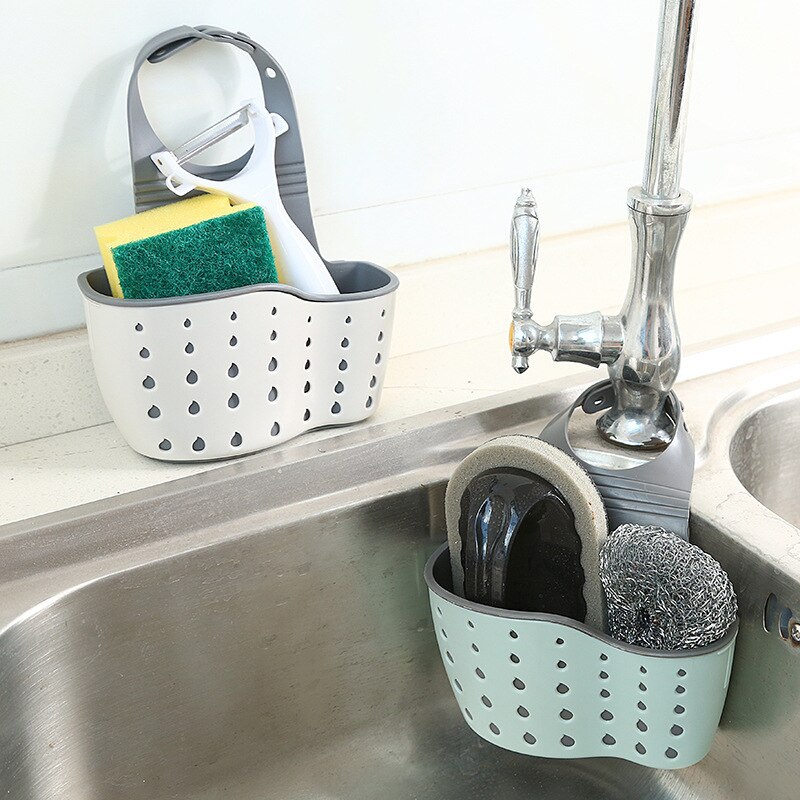 Sink Shelf Soap Sponge Drain Rack Bathroom Holder Kitchen Storage Suction Cup Kitchen Organizer Sink Kitchen Accessories