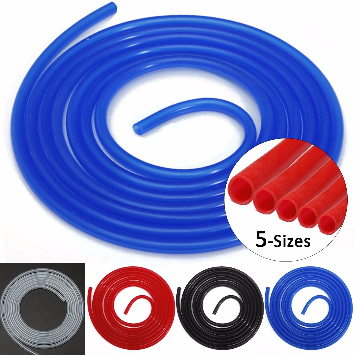 Straight Silicone Coolant Hose 3 Meter Length Intercooler Pipe ID 3mm 4mm 5mm 6mm 10mm Red/Blue/Black/translucent