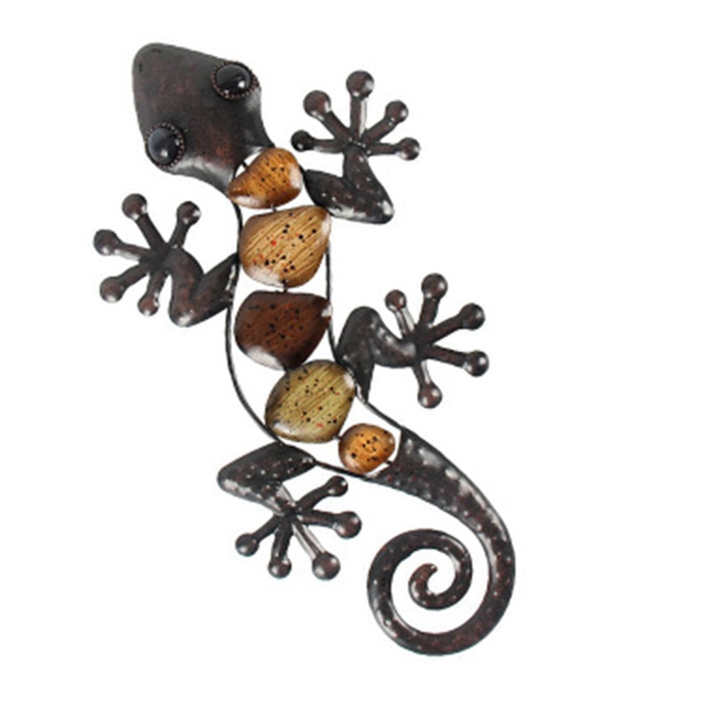 Decoración de casa salamanquesa de Metal de la pared para la decoración del jardín estatuas para uso en exteriores accesorios esculturas de animales y Jardin: A