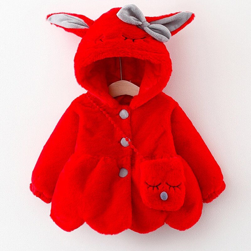 Kleding Voor Baby Meisjes Mode Hooded Leuke Oren Winter Jassen Voor Peuter Kids Pasgeboren Baby Warm Jas Kinderen Bovenkleding