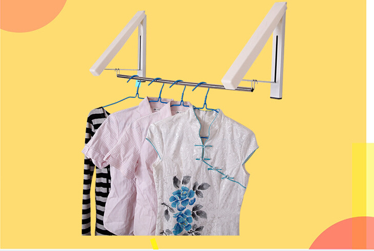 Mini folding telescopic hidden hanging clothes rack multifunctional clothes hanger
