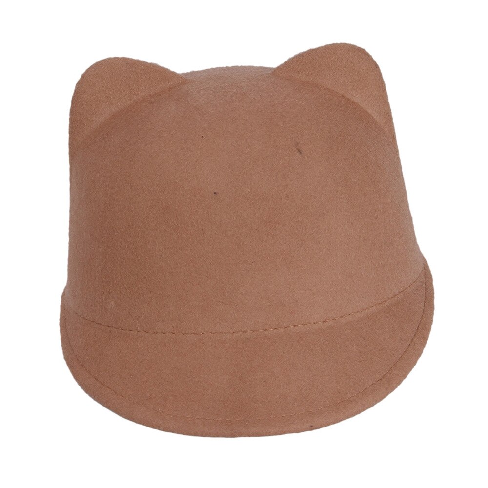 Chapeau Fedora pour enfant laine | Chapeau d'hiver pour filles, chapeau cornes de diable, oreilles de chat mignon, animal Derby Bowler joli bonnet taille 52-54CM: khaki