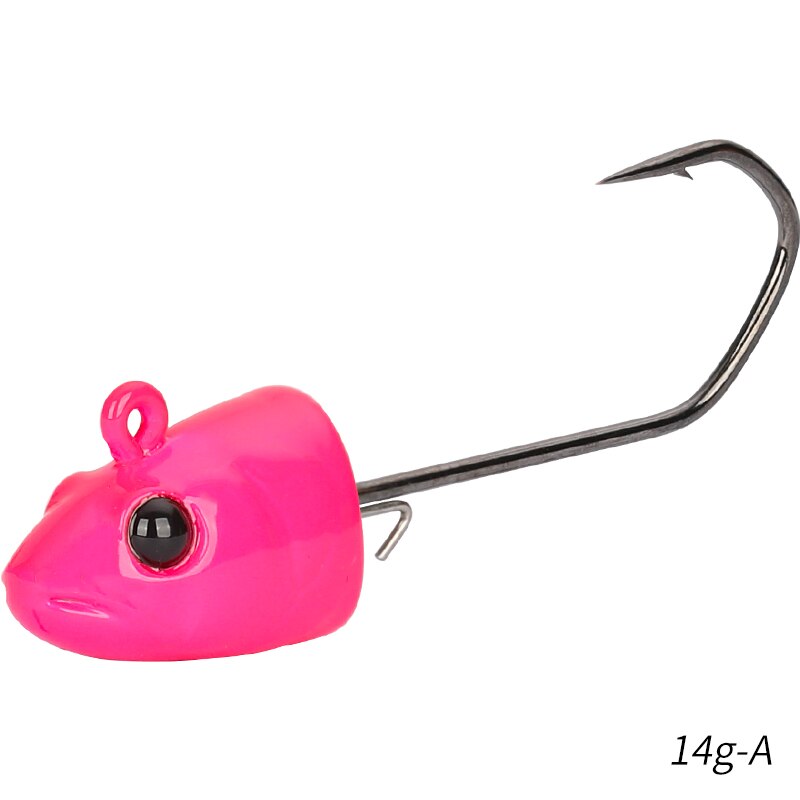 TSURINOYA-anzuelos de cabeza plomada de 11g y 14g, señuelo suave para pesca en aguas profundas, aparejos de Metal, accesorios de pesca: TSU-JIG HOOKS-14g-A