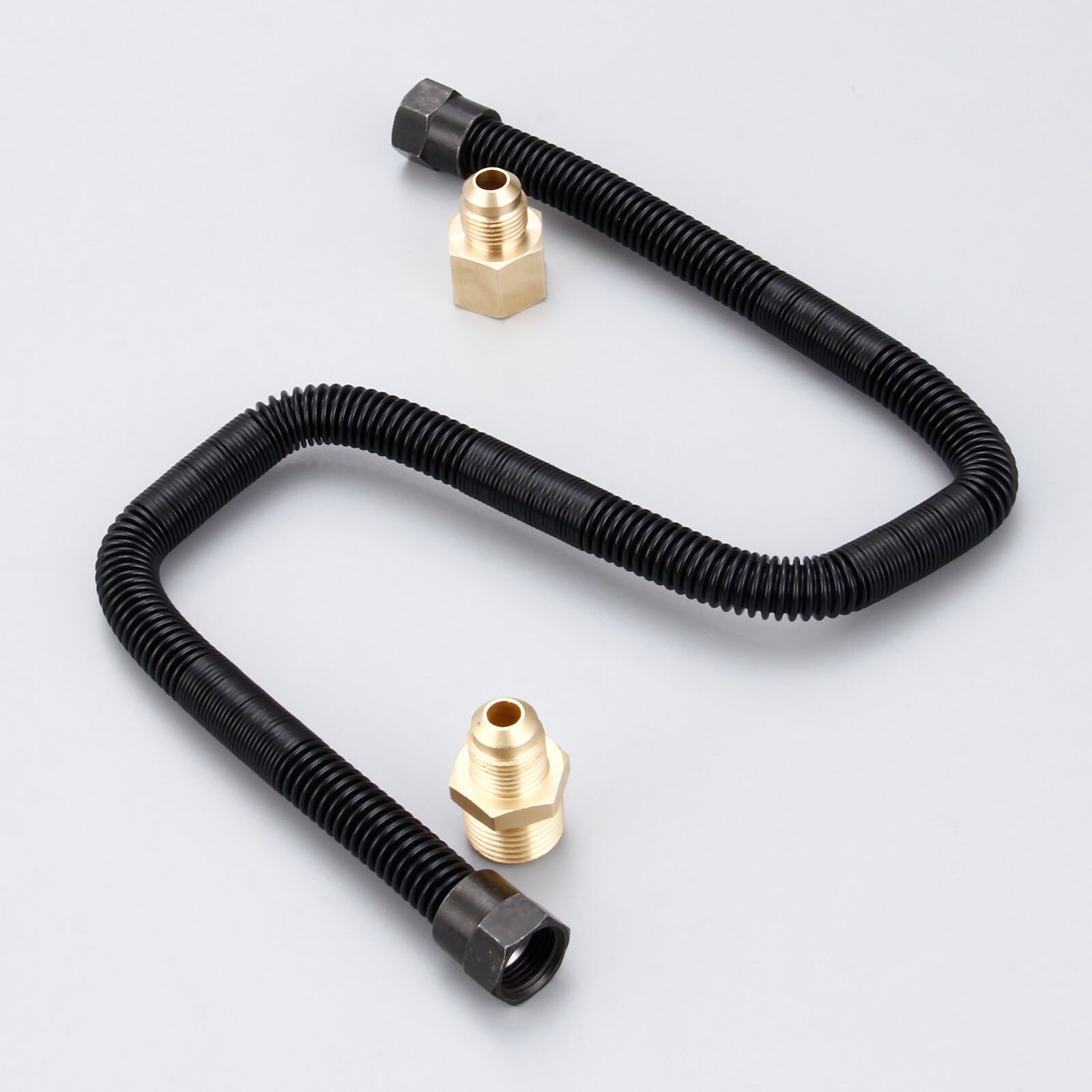 1kit Flex Gas Line Connector Kit 1/2inch X 24inch For NG Or LP Fireplaces Fire Pit And Fireplace Burners 1/2inch OD x 3/8inch ID