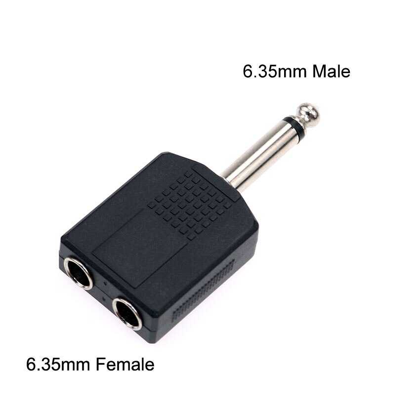 1/4" Mono / Stereo Audio Jack Plug Adapter Male to Female 3.5mm / 6.35mm Dual Jack Headphone Microphone Y Splitter Converter: WHITE