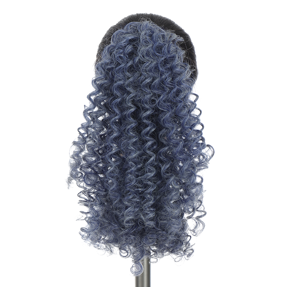 BUQI Drawstring Afro Curly Ponytail Synthetic Hair Bun Chignon Hairpiece For Women Clip in Hair Extension: 4027-613