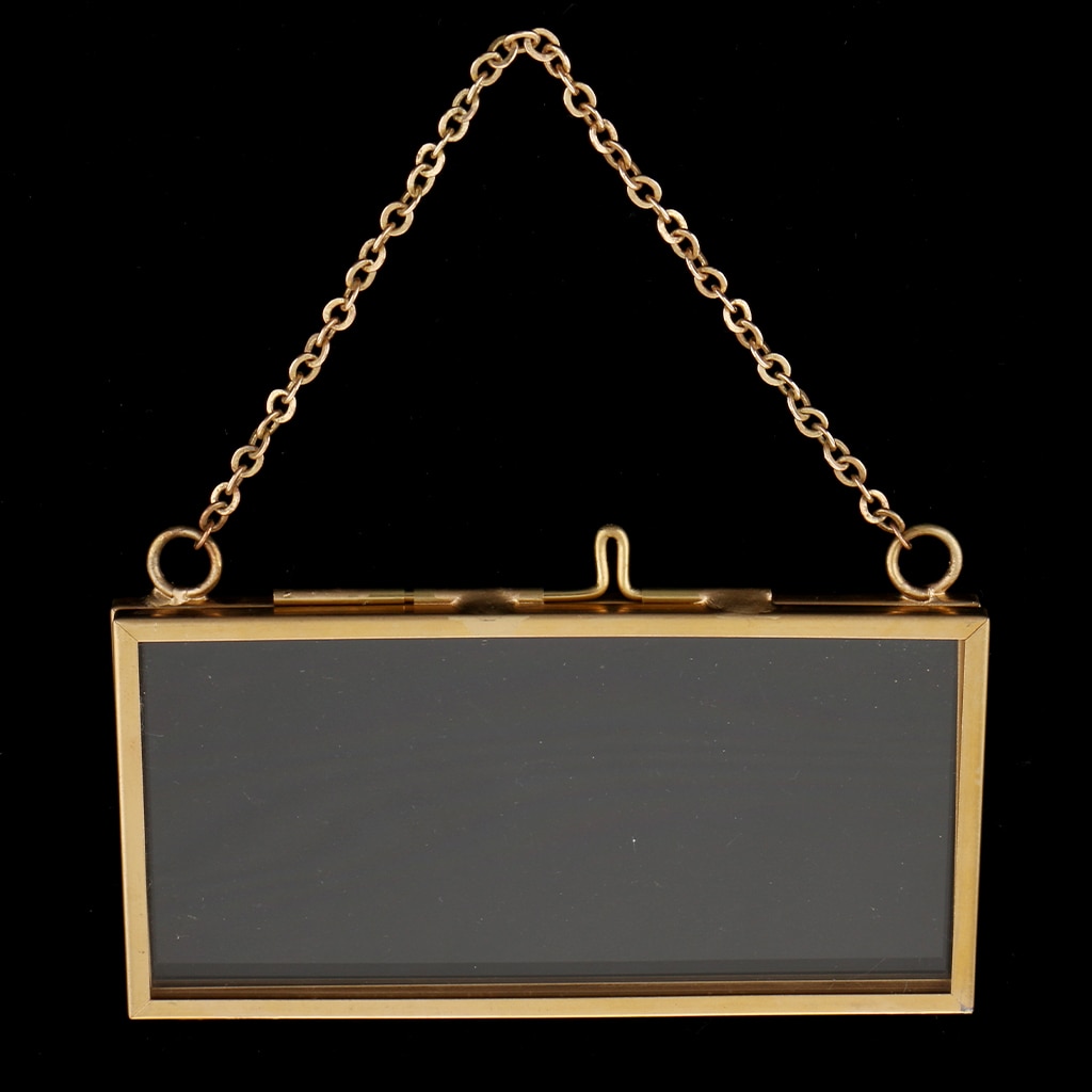 1 Piece Double Sided Glass Hanging Photo Frame Wall Frame Flower Plant Specimen Portrait Display Frame Holder