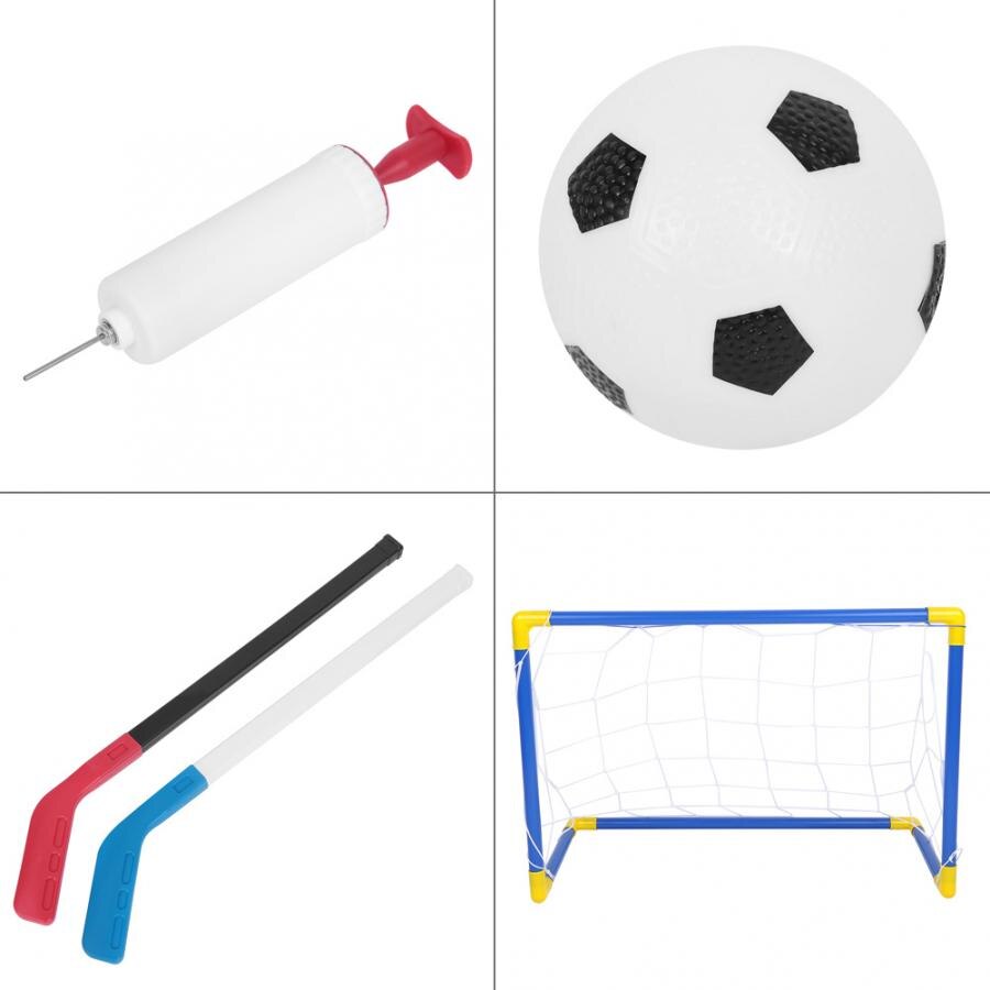 Barn barn ishockey stick treningsverktøy barn sport fotball og felthockey mål med baller og pumpe leketøy sett fotball