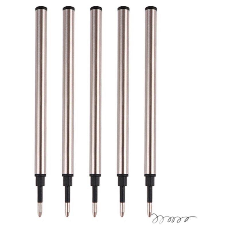 5pcs Ballpoint Pen Refills Replacement 0.5mm Blue Black Red Ink Color for School Office Writing Stationery: Black