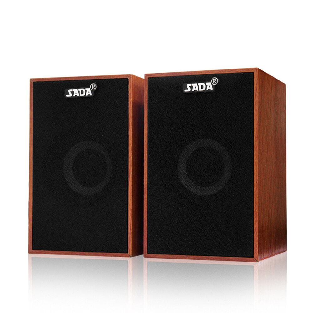 SADA V-160 USB Wired Wooden Combination Computer Speakers Bass Stereo Music Player Subwoofer for Laptop Tablet PC Smart Phone