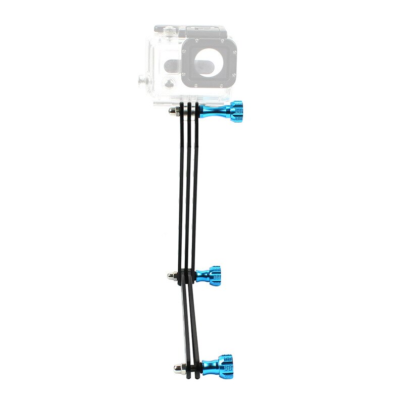 Per Gopro Accessori In Alluminio Mount Casco Braccio di Estensione 3 Vie CNC Vite Pole selfie stick per Go Pro 9 8 7 SJCAM Xiaomi Yi 4K