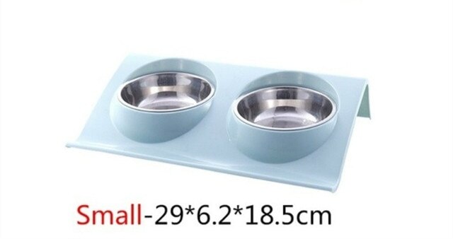 Doppel Pet Schalen Hund Lebensmittel Wasser Feeder Edelstahl Pet Trinken Feeder Dish Katze Welpen Fütterung Lieferungen Hund Zubehör #2 ^ 1: c