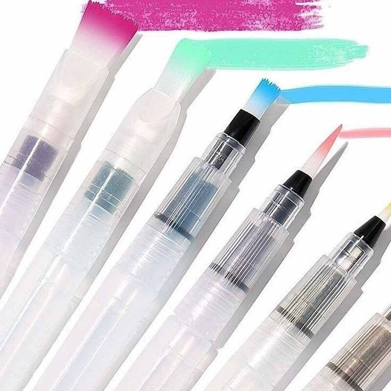 Professionele Aquarellen Verf Voor Schilderen 50 Metallic Aquarel Parel Pigment Met Tekening Borstels Glitter Verf Voor Kunstenaars: Only 6 Pcs Brush