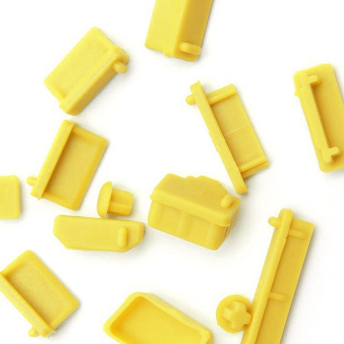 13 sztuk/zestaw silikonowe przeciwkurzowe zatyczka zaślepka uniwersalny pyłoszczelny Port USB interfejs RJ45 pokrywa robić laptopa komputer stancjonarny akcesoria: żółty