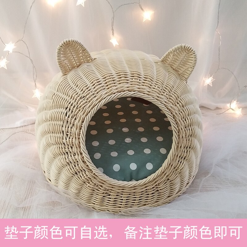 Caseta para gatos mimbre cuatro estaciones Red Universal lavable Casa Roja s verano pequeña perrera siamesa