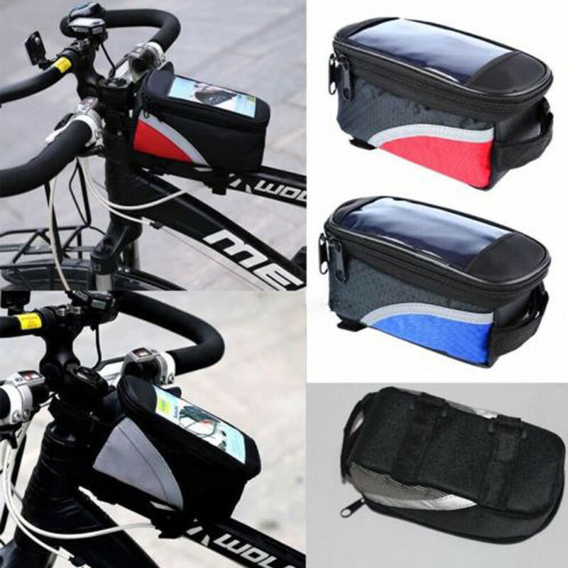 Popular Oxford Ciclismo Quadro Alforje Frente Bag Tubo Para Bicicleta da Tela de Toque de Telefone Celular Carteira Chave Titular Wterproof