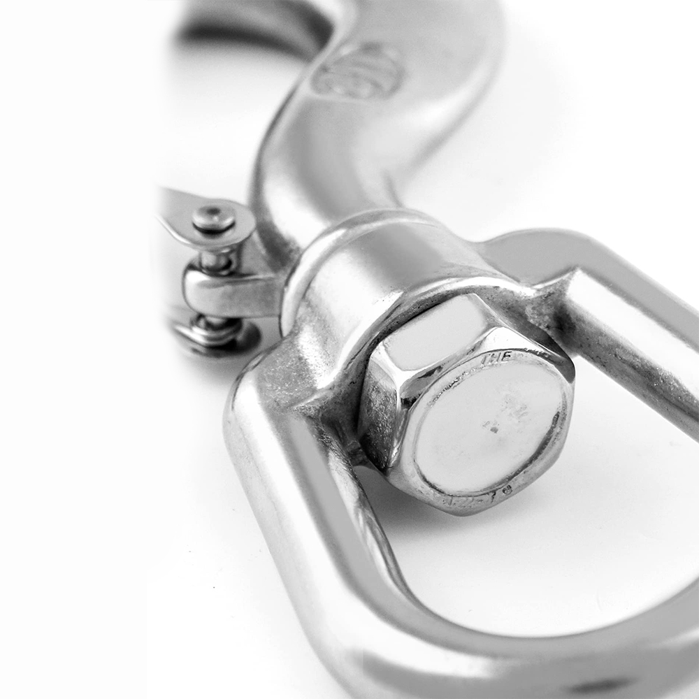 Crane Swivel Hook 3300lb 304 Stainless Steel Swivel Lifting Clevis Chain Hook with Safety Latch