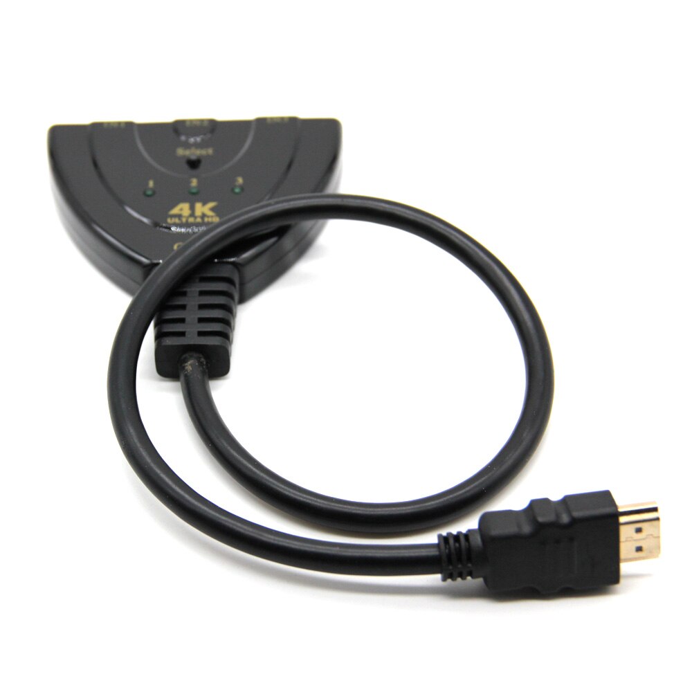 Mini conmutador de 3 puertos compatible con HDMI 1.4b 4K, divisor de conmutador 1080P, 3 en 1, Hub de puerto de salida para DVD, HDTV, Xbox, PS3, PS4