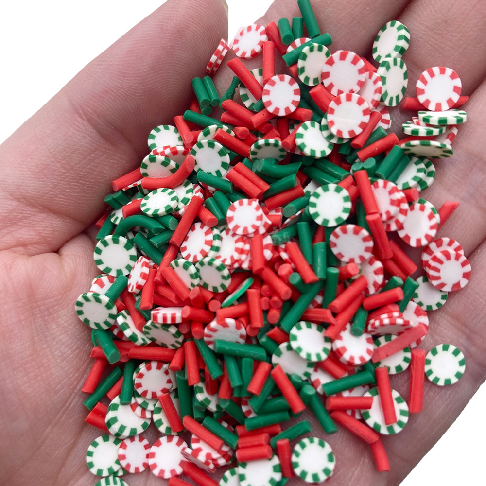 100g Mixed Christmas Candy Clay Sprinkles for Crafts Making Decoration DIY Slimes Filling Tiny Klei Mud Particle Accessories