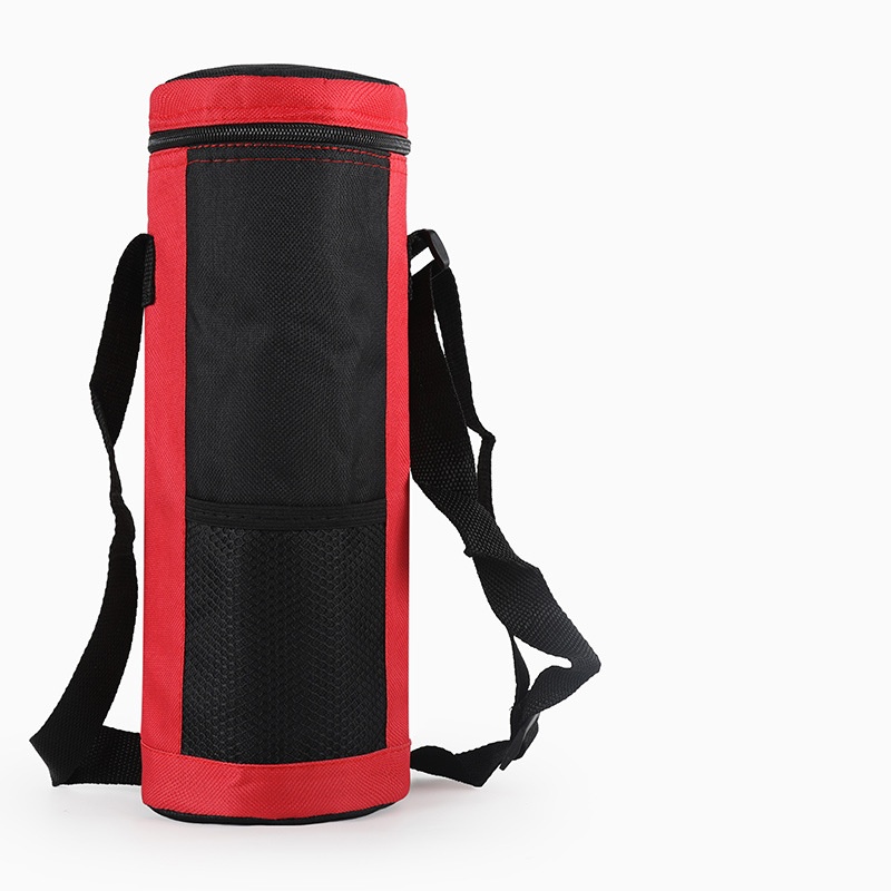 Kjølebag for vannflasker universal vannflaskeveske med høy kapasitet isolert kjølebag utendørs reiser camping fotturer: Rød