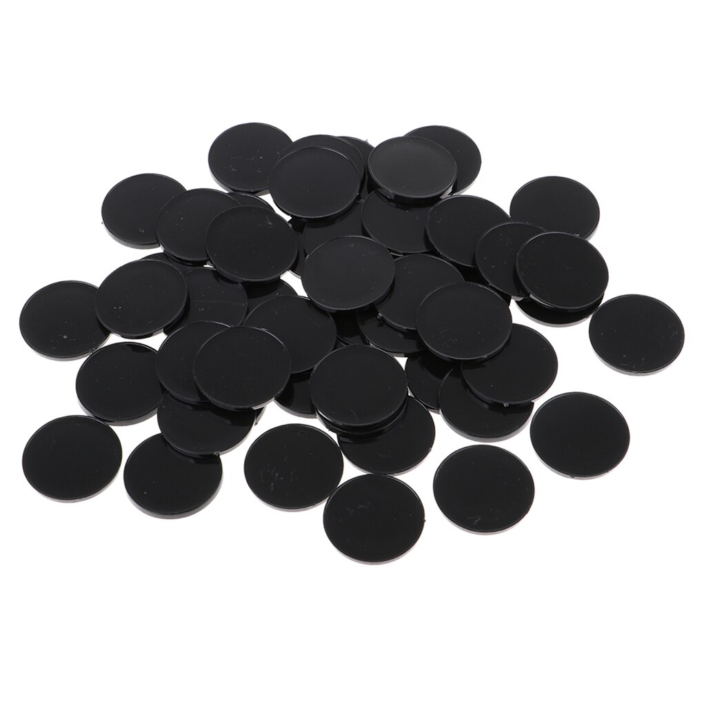 50pcs Round Black Bases 22mm Platform for RPG Roleplay War Game Miniatures