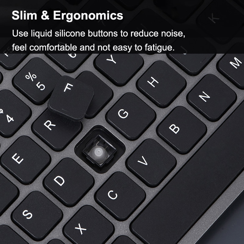 2.4G Wireless Silent Keyboard and Mouse Mini Multimedia Slim Keyboard Mouse Combo Set 1600DPI For Notebook Laptop Desktop PC