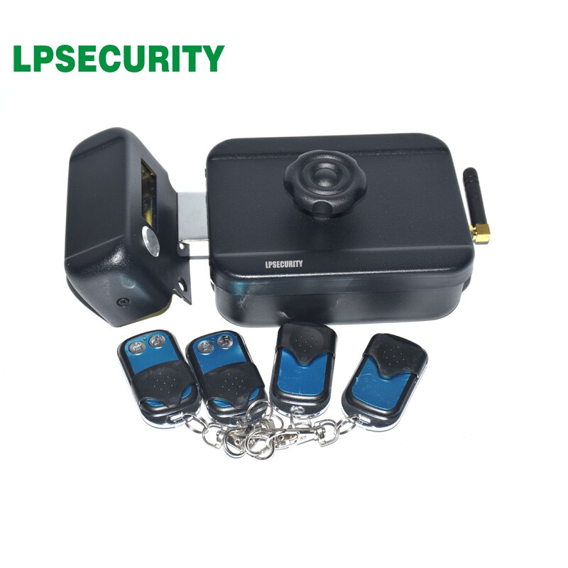 battery power 4 remote controls wireless outdoor gate door castle electric bolt lock (no battery included)