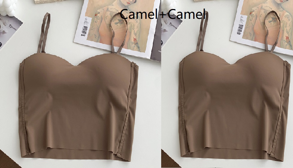 4colors korean style camisole women Sexy tank top female summer Ice sleeveless slim crop tops womens(Y2873): Gold