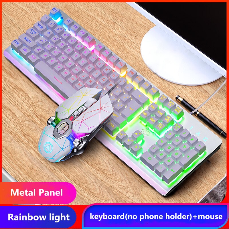 Gamer Keyboard Mouse Kit Gaming Full Size 104 Keys Mechanical Feeling RGB USB Wired for PC Laptop Computer Office: 11