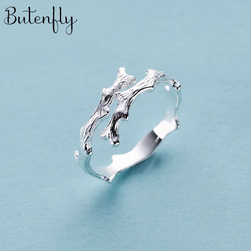 Trendy Zilveren Kleur Tak Leaf Ringen Voor Vrouwen Bridal Wedding Engagement Sieraden Grote Opening Antieke Ringen