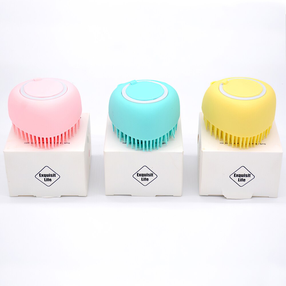 Hond Shampoo Borstel Kat Massage Kam Grooming Scrubber Borstel Voor Zwemmen Korte Haar Zachte Siliconen Rubber Borstels