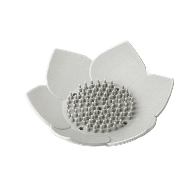 flexibel Silikon Platten Lotus Blume Dusche Schlecht Tablett Seife Kasten Seifenschale Lagerung Ablauf Seife Halfter Seife Sparer Schlecht Spielereien: Weiß