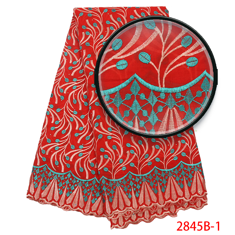 Swiss voile lace fabric Swiss voile lace in Switzerland with Stones for Wedding Dress KS2845B-3