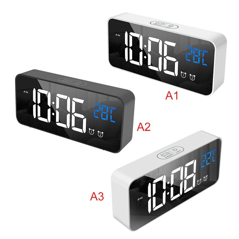 Temperature Display Electronic Clock Voice Control Snooze Small Alarm Clocks Home Usb Charging Digital Display Led Alarm Clock