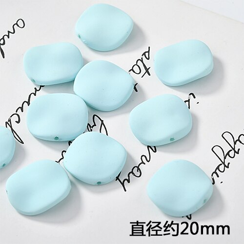 Onda oblate macaroon cor reta buraco contas diy brinco pulseira material acessórios: 13