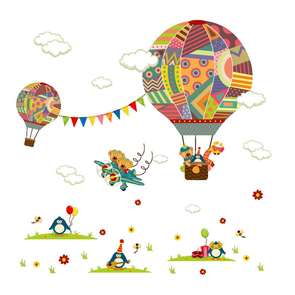 Tegneserie luftballon serie væg klistermærker børneværelse børnehave baby værelse vægoverføringsbilleder miljøvenlige diy kunst vinylmalerier: G