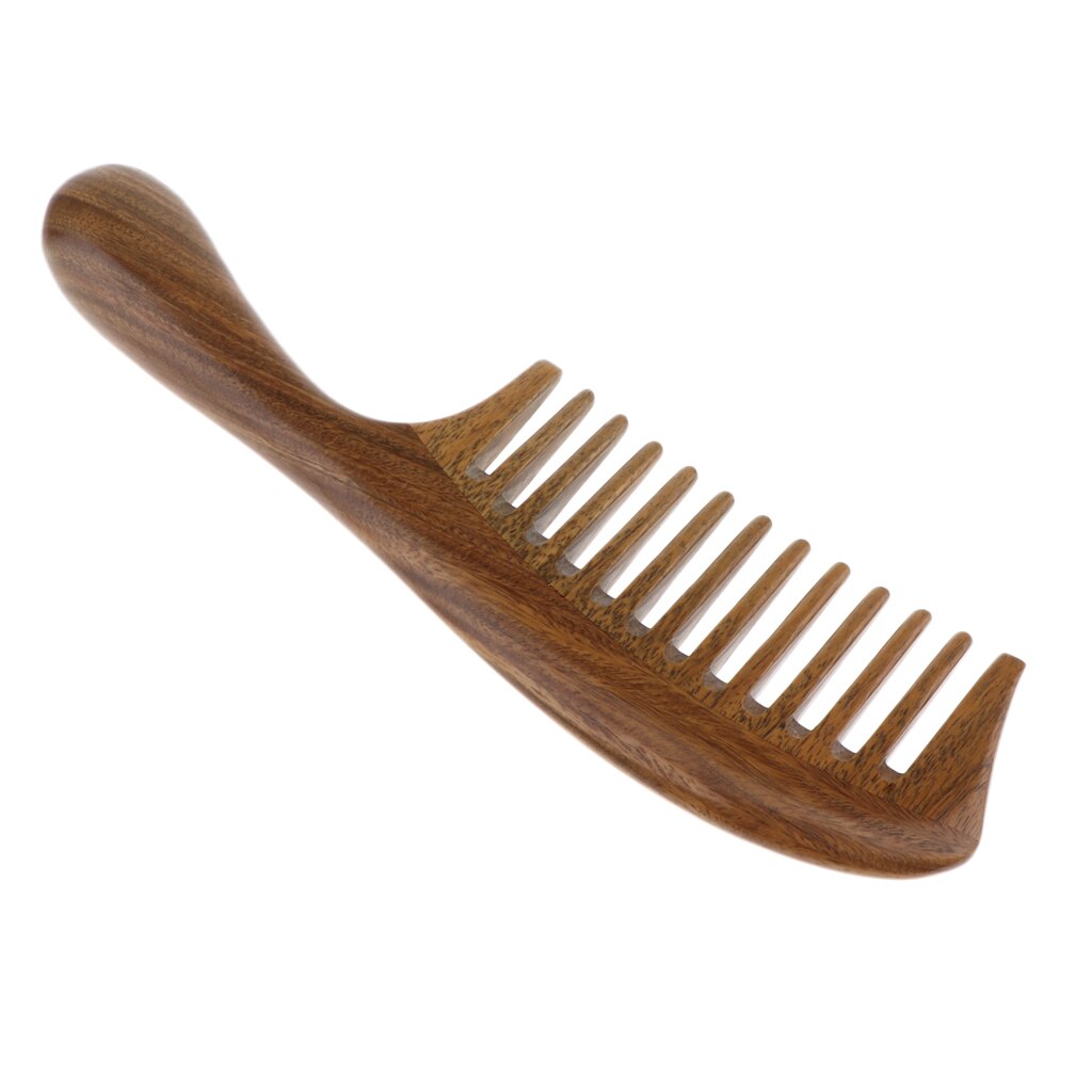 Sandalwood Scent Handmade Wooden Wide Tooth Vent Hair comb detangler brush -Anti Static