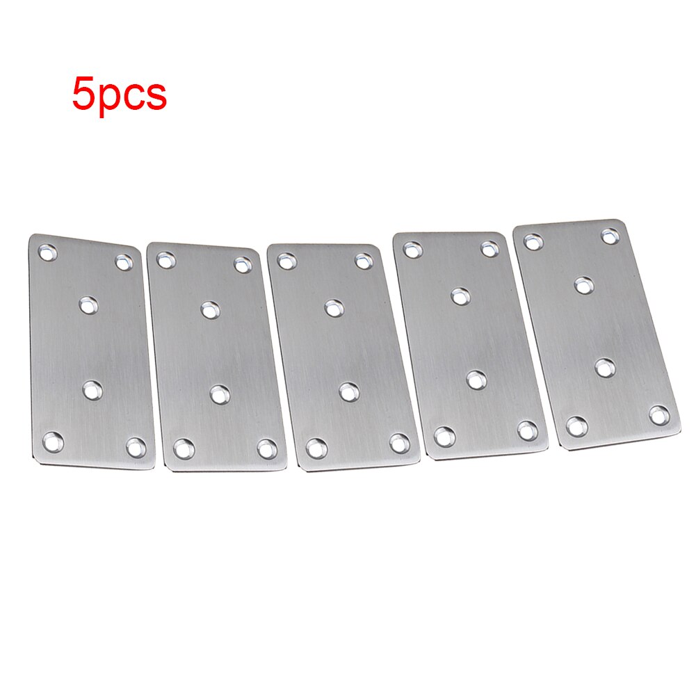 5pcs Stainless Steel Connector Home Straight Brace Thicken Decorative Repair Plates Furniture Hardware Flat Corner Bracket: 50x100mm