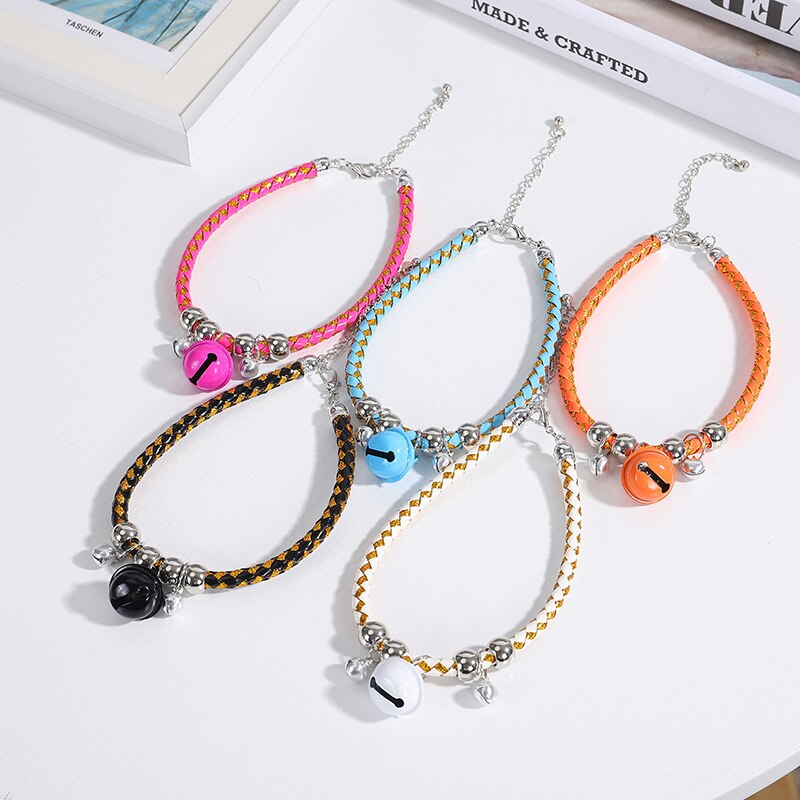 2 Stks/set Leuke Katten Halsbanden Met Hanger Verstelbare Veiligheid Kraag Puppy Chihuahua Konijn Ketting Met Bells Huisdieren Accessoires