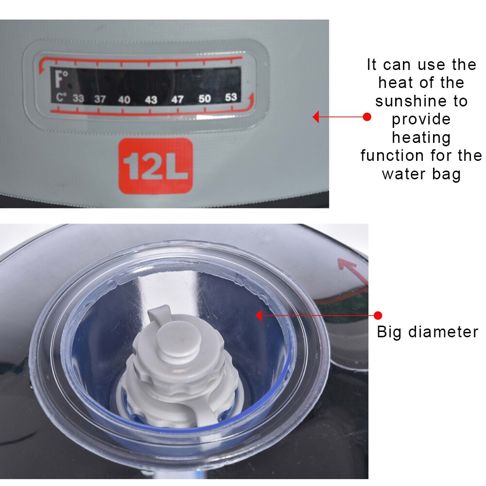 12L Camping Solar- Dusche Beutel Tragbaren Multifunktions Solar- bat Heizung Tasche BBQ Picknick Wasser Tasche Für draussen Reise Wandern