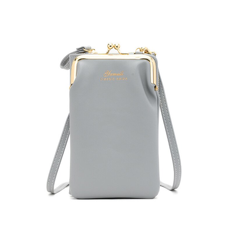 Handytasche, pu-damen-umhängetasche, Bote Tasche: Grau