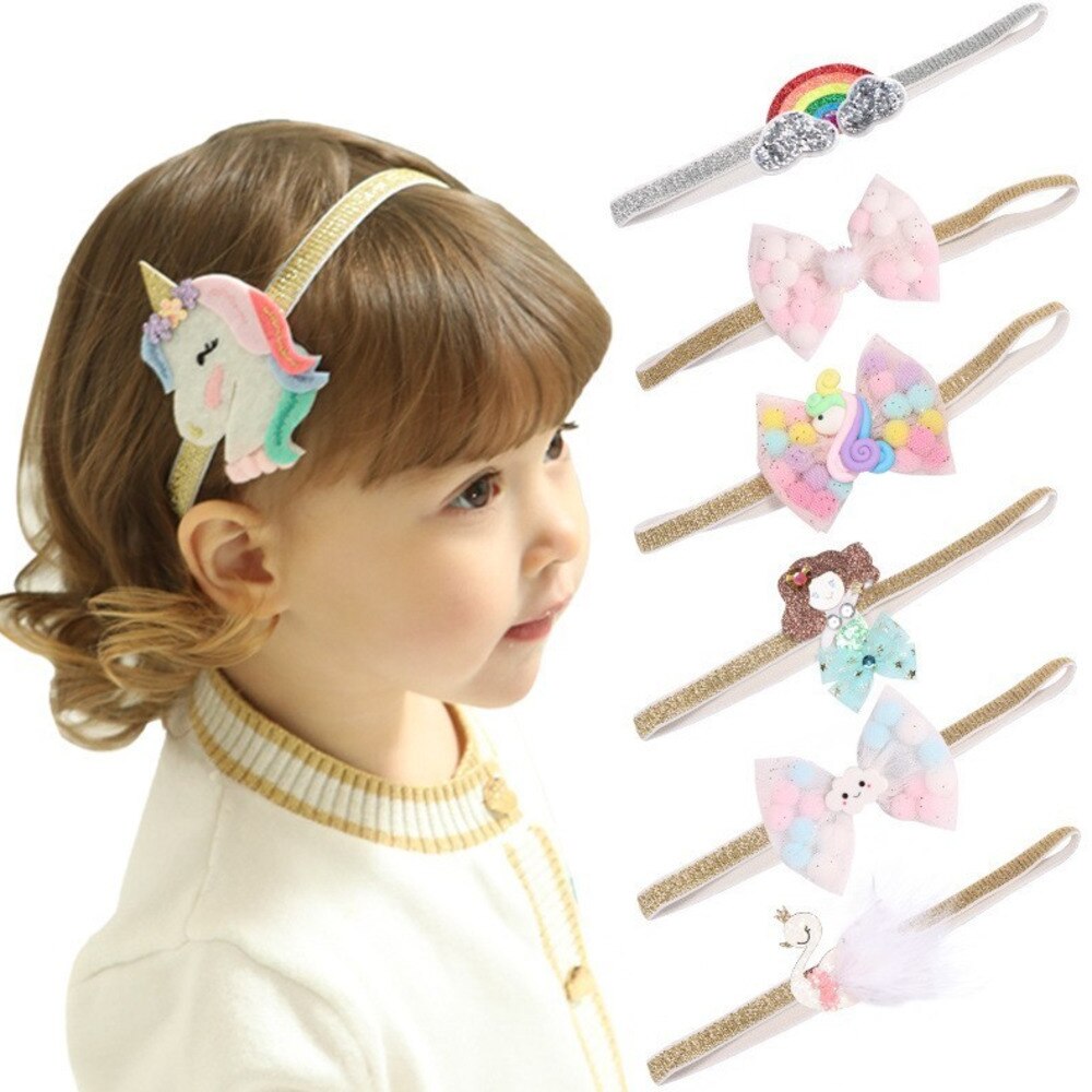 Bandeau pour bébé fille, accessoires pour cheveux de bébé, licorne, couvre-chef pour -né, pour tout-petits, Bandage élastique pour enfants